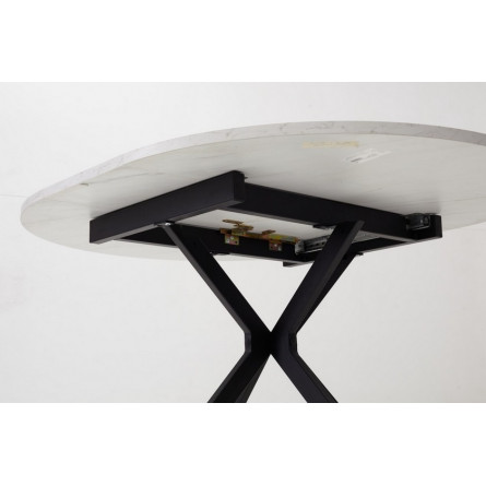 Стол ВЕГА D110 раскладной Мрамор Леванто / черный каркас М-City