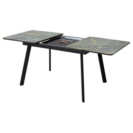 Стол АРУБА 140 ШТОРМ, стекло / ЧЕРНЫЙ М-City