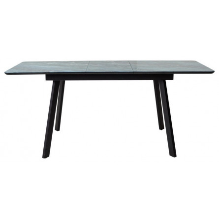 Стол АРУБА 140 АКВАМАРИН, стекло/ ЧЕРНЫЙ каркас М-City