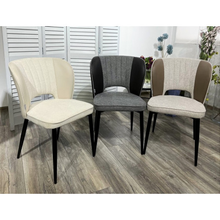 Стул HERMES WZ2042-02 светло-бежевый фактурный велюр/ HK017-31 серо-коричневый PU, М-City