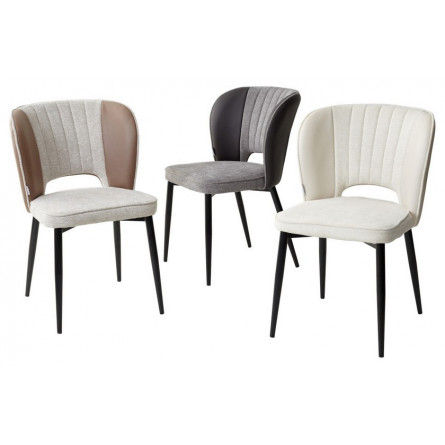 Стул HERMES WZ2042-02 светло-бежевый фактурный велюр/ HK017-31 серо-коричневый PU, М-City