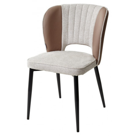 Стул HERMES WZ2042-02 светло-бежевый фактурный велюр/ HK017-31 серо-коричневый PU, М-City