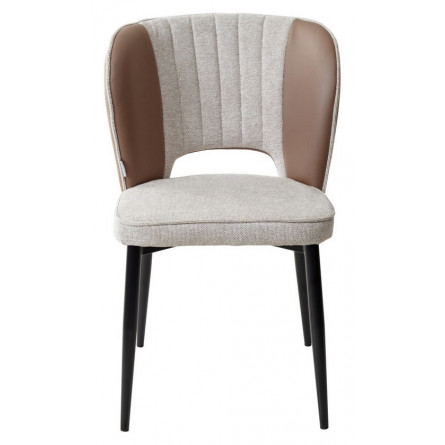 Стул HERMES WZ2042-02 светло-бежевый фактурный велюр/ HK017-31 серо-коричневый PU, М-City