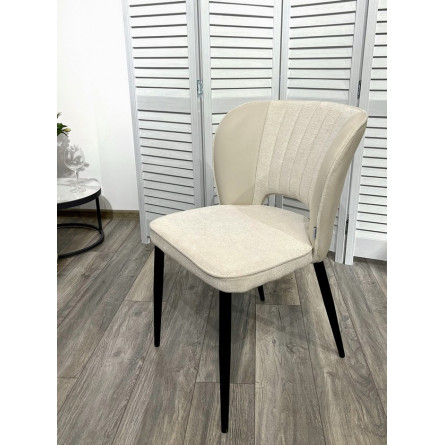 Стул HERMES WZ2042-01 молочный фактурный велюр / HK017-01 серо-белый PU, М-City