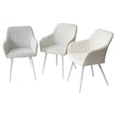 Стул BRANDY WZ2042-01 молочный фактурный велюр / белый каркас М-City