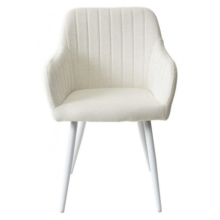 Стул BRANDY WZ2042-01 молочный фактурный велюр / белый каркас М-City