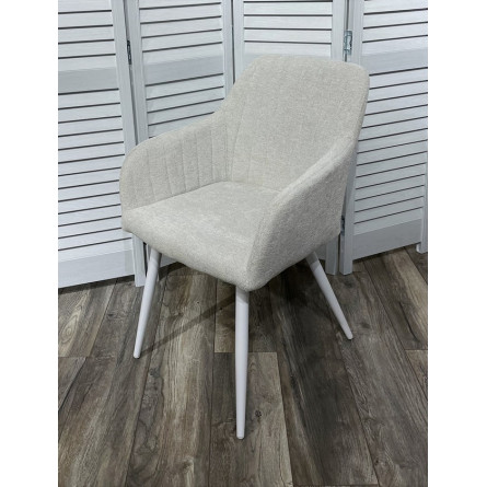 Стул BRANDY WZ2042-18 белая галька, фактурный велюр/ белый каркас М-City