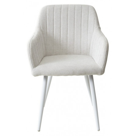 Стул BRANDY WZ2042-18 белая галька, фактурный велюр/ белый каркас М-City