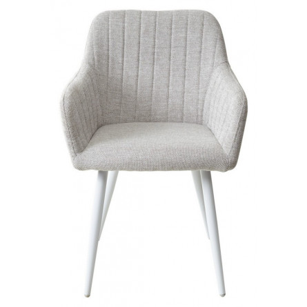 Стул BRANDY WZ2042-19 галечный серый фактурный велюр/ белый каркас М-City