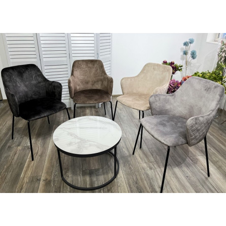 Стул AMARETTO VBP206 античный светло-бежевый/ черный каркас, М-City