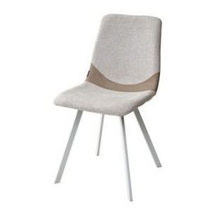Стул ELLEN WZ2042-02 светло-бежевый фактурный велюр/ RU-09 серо-бежевый/ белый каркас М-City