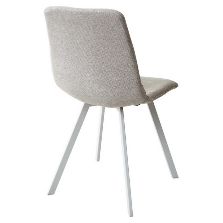 Стул ELLEN WZ2042-02 светло-бежевый фактурный велюр/ RU-09 серо-бежевый/ белый каркас М-City