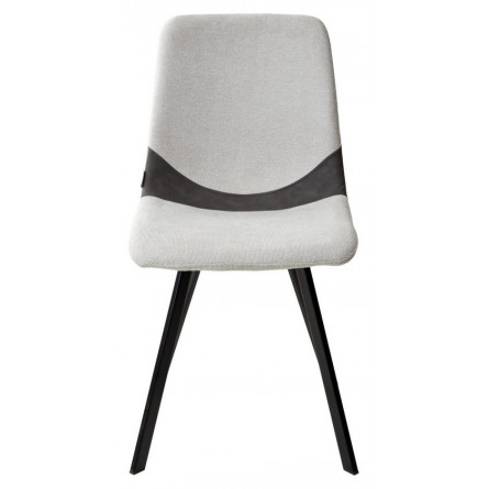 Стул ELLEN WZ2042-18 белая галька, фактурный велюр/ RU-07 серая сталь/ черный каркас М-City