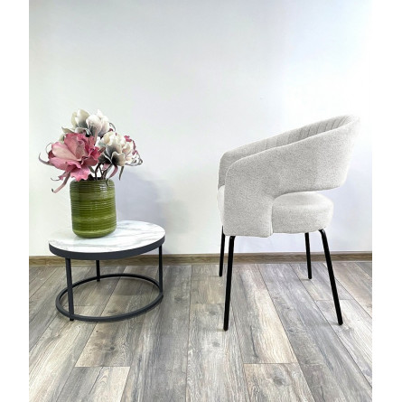 Стул SNUG WZ2042-18 белая галька, фактурный велюр / черный каркас, M-City