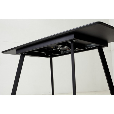 Стол АРУБА 140 ЧЕРНЫЙ МРАМОР, стекло / ЧЕРНЫЙ М-City