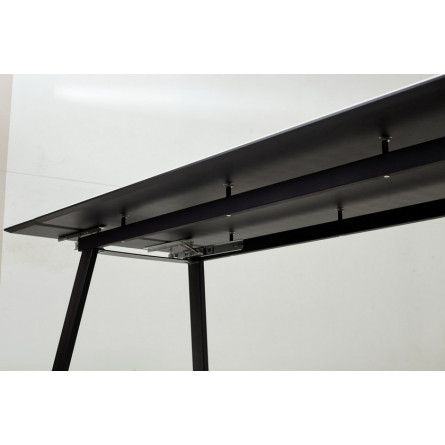 Стол Франк 200 БЕЛЫЙ МРАМОР, стекло / ЧЕРНЫЙ М-City