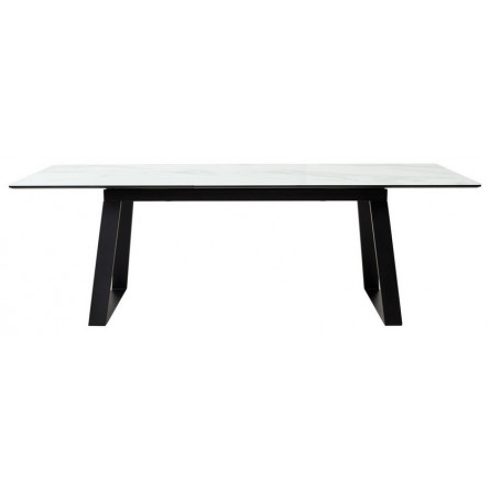 Стол Франк 180 БЕЛЫЙ МРАМОР, стекло / ЧЕРНЫЙ М-City