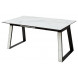 Стол Франк 160 БЕЛЫЙ МРАМОР, стекло / ЧЕРНЫЙ-БЕЛЫЙ МРАМОР, М-City