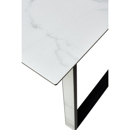 Стол Франк 160 БЕЛЫЙ МРАМОР, стекло / ЧЕРНЫЙ-БЕЛЫЙ МРАМОР, М-City