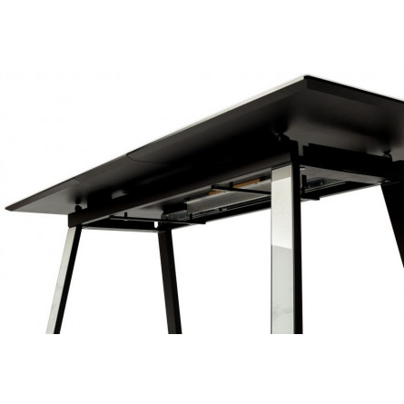 Стол Франк 160 БЕЛЫЙ МРАМОР, стекло / ЧЕРНЫЙ-БЕЛЫЙ МРАМОР, М-City