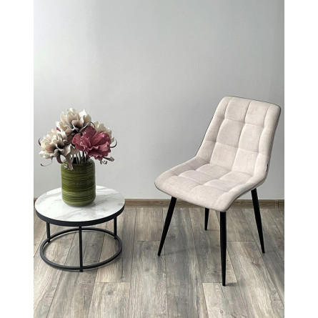 Стул CHIC HE622-01/ HE622-05 топленое молоко, ткань/ черный каркас М-City