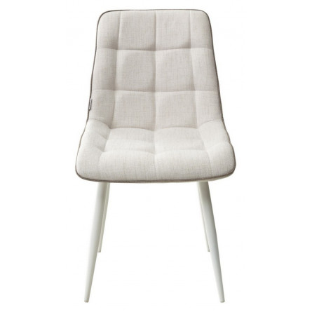 Стул CHIC HE622-01/ HE622-05 топленое молоко, ткань/ белый каркас М-City