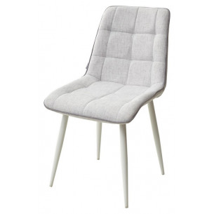 Стул CHIC HE622-20/ HE622-22 светло-серый, ткань/ белый каркас М-City