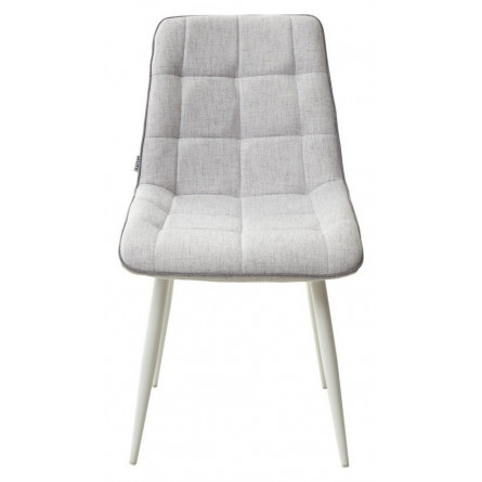 Стул CHIC HE622-20/ HE622-22 светло-серый, ткань/ белый каркас М-City