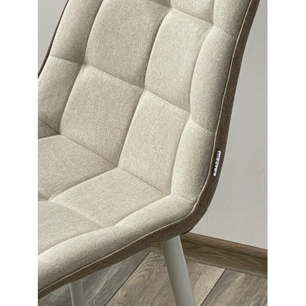 Стул CHIC VF-01/ VF-02 светло-бежевый/ бежевый, ткань/ белый каркас М-City