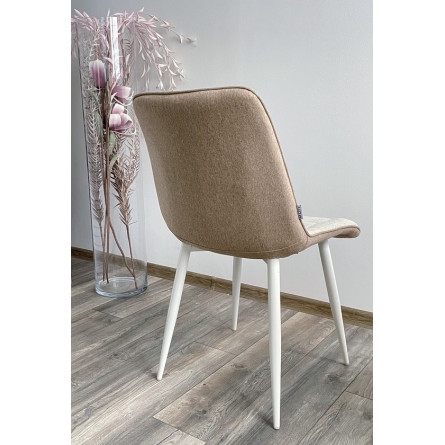 Стул CHIC VF-01/ VF-02 светло-бежевый/ бежевый, ткань/ белый каркас М-City