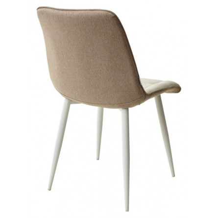 Стул CHIC VF-01/ VF-02 светло-бежевый/ бежевый, ткань/ белый каркас М-City