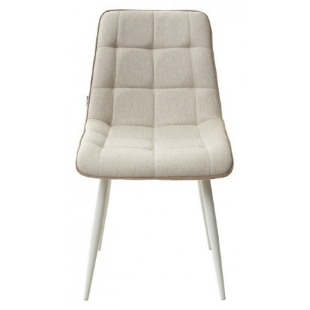 Стул CHIC VF-01/ VF-02 светло-бежевый/ бежевый, ткань/ белый каркас М-City