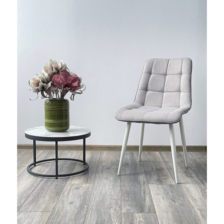 Стул CHIC VF-19/ VF-20 светло-серый/ серый, ткань/ белый каркас М-City