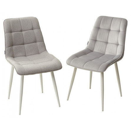 Стул CHIC VF-19/ VF-20 светло-серый/ серый, ткань/ белый каркас М-City