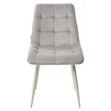 Стул CHIC BLUVEL-03 светло-серый/ 1981-04 галечный/ белый каркас М-City