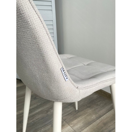 Стул CHIC BLUVEL-03 светло-серый/ 1981-04 галечный/ белый каркас М-City