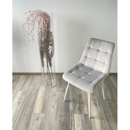 Стул CHIC BLUVEL-03 светло-серый/ 1981-04 галечный/ белый каркас М-City