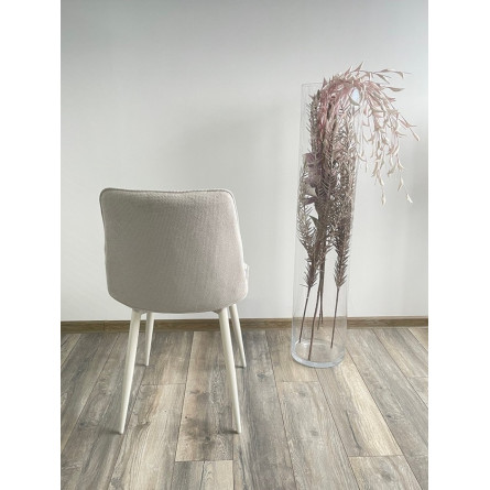 Стул CHIC BLUVEL-03 светло-серый/ 1981-04 галечный/ белый каркас М-City