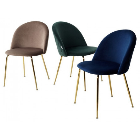 Стул PRESLEY BLUVEL-86 NAVY BLUE / золотой каркас М-City