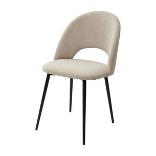 Стул РАМОУНЗ, цвет бежевый V04, велюр/ черный каркас М-City