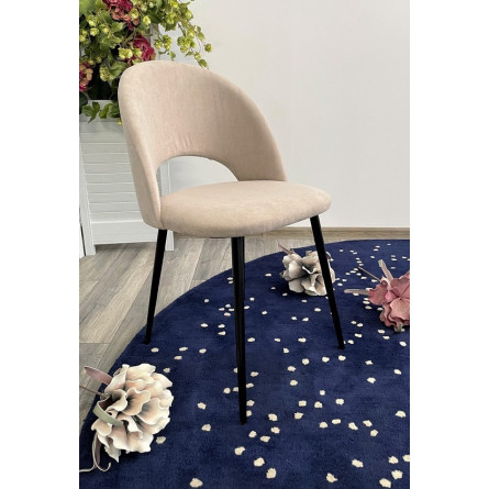 Стул РАМОУНЗ, цвет бежевый V04, велюр/ черный каркас М-City