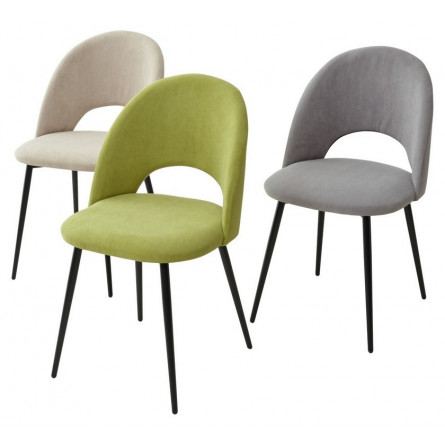 Стул РАМОУНЗ, цвет бежевый V04, велюр/ черный каркас М-City