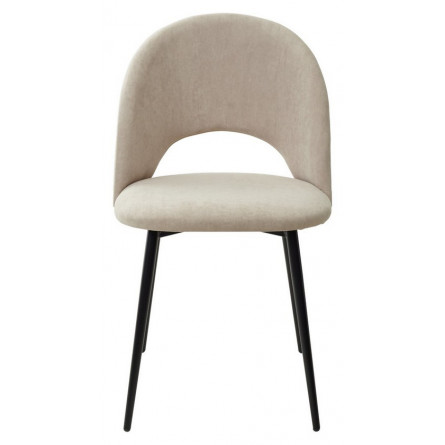 Стул РАМОУНЗ, цвет бежевый V04, велюр/ черный каркас М-City
