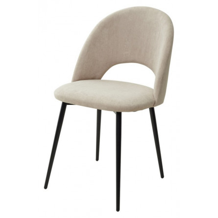 Стул РАМОУНЗ, цвет бежевый V04, велюр/ черный каркас М-City