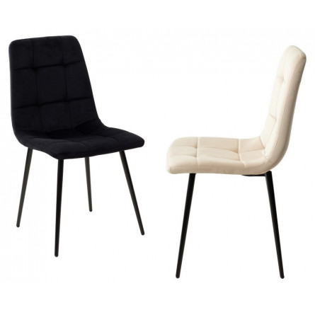 Стул ДИЛАН, цвет бежевый H06, велюр / черный каркас М-City