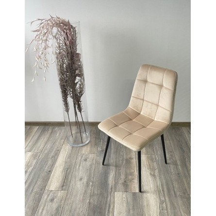 Стул ДИЛАН, цвет бежевый H06, велюр / черный каркас М-City