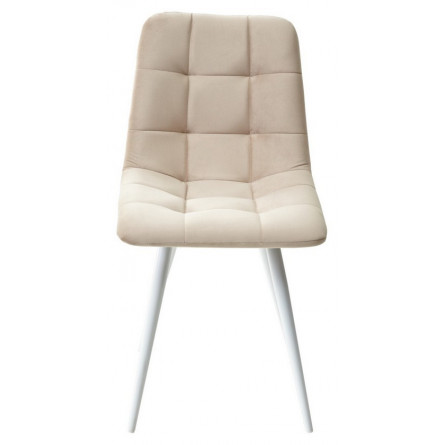 Стул CHILLI-Q бежевый 5, велюр / белый каркас, 4 шт/ 1 к, М-City