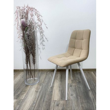 Стул CHILLI-Q бежевый 5, велюр / белый каркас, 4 шт/ 1 к, М-City