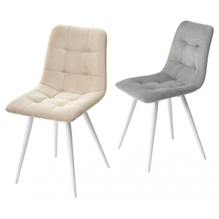 Стул CHILLI-Q бежевый 5, велюр / белый каркас, 4 шт/ 1 к, М-City