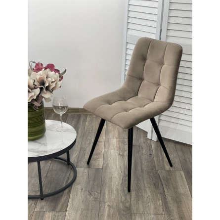 Стул CHILLI-Q латте 25, велюр / черный каркас, 4 шт/ 1 к, М-City
